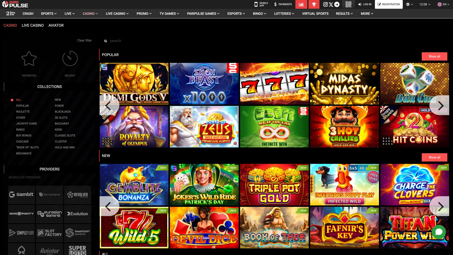 PariPulse offers an extensive selection of casino games for endless entertainment.