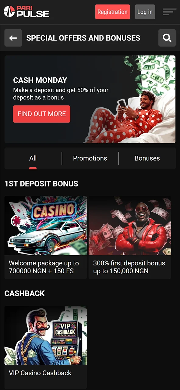 The PariPulse app has a large number of bonuses available for claiming.