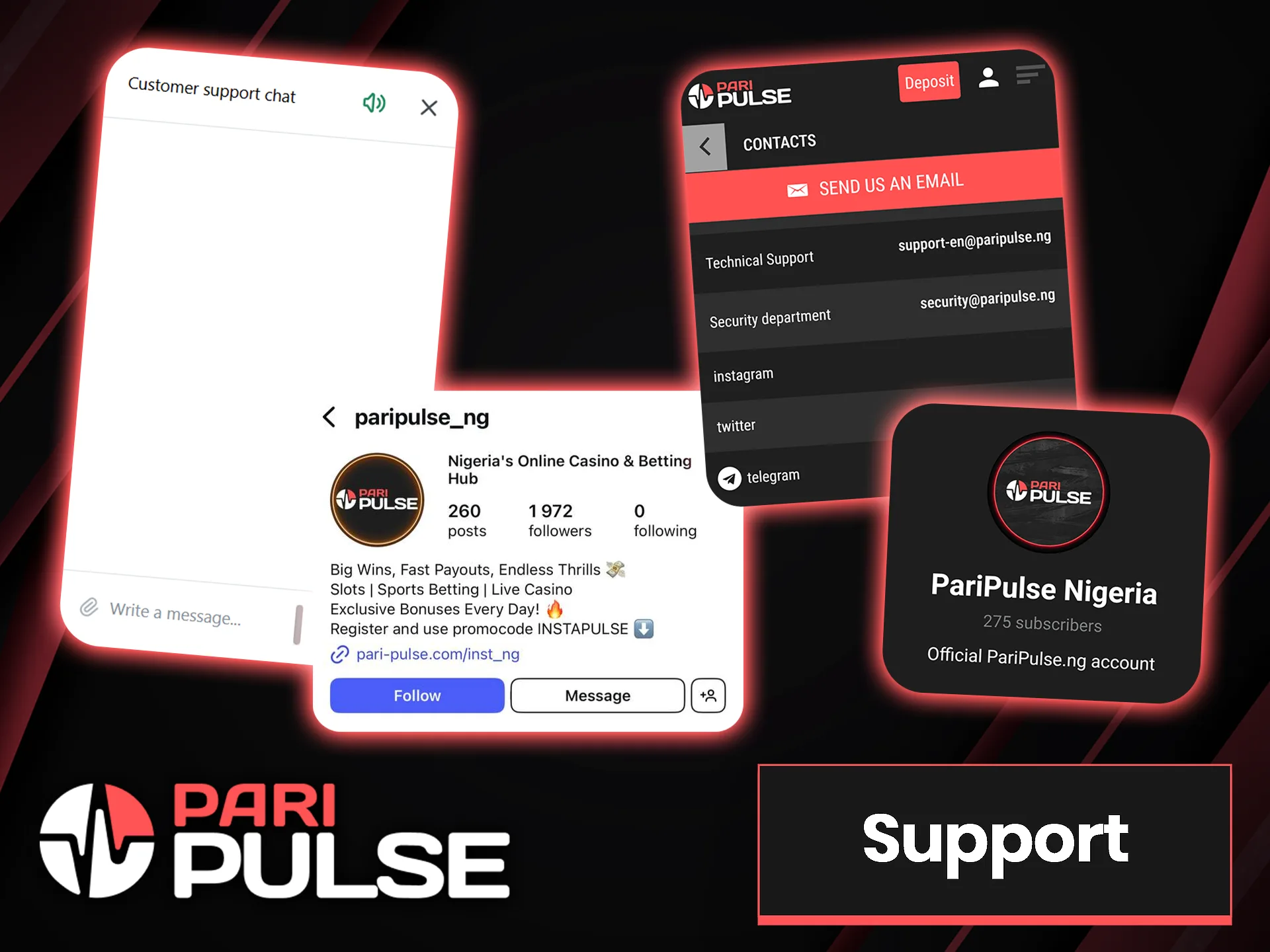 If you have any questions about using the PariPulse app, you can contact the support team.