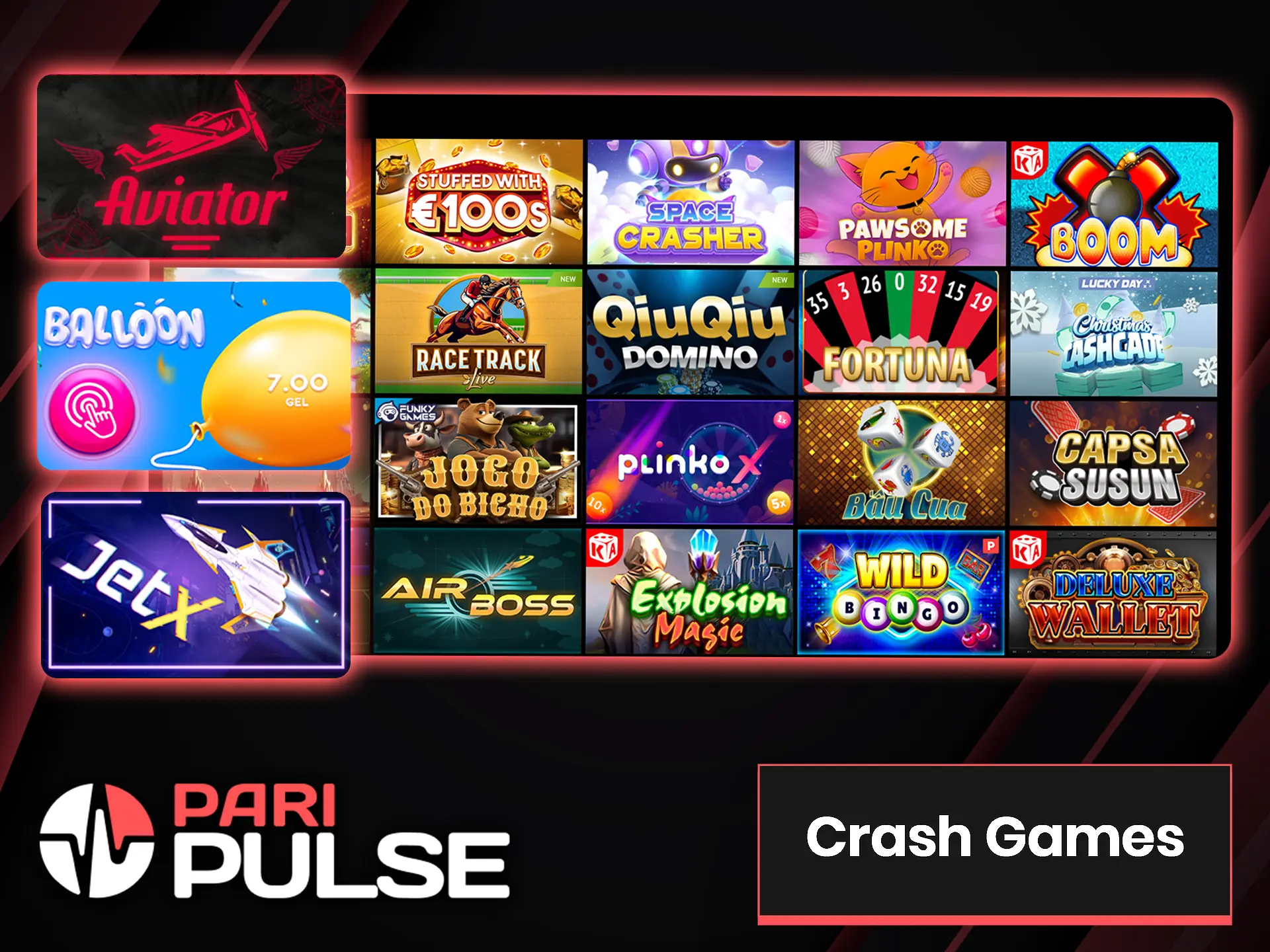 Keep an eye on the multiplier and have time to cash out your bets in the crash games at PariPulse.