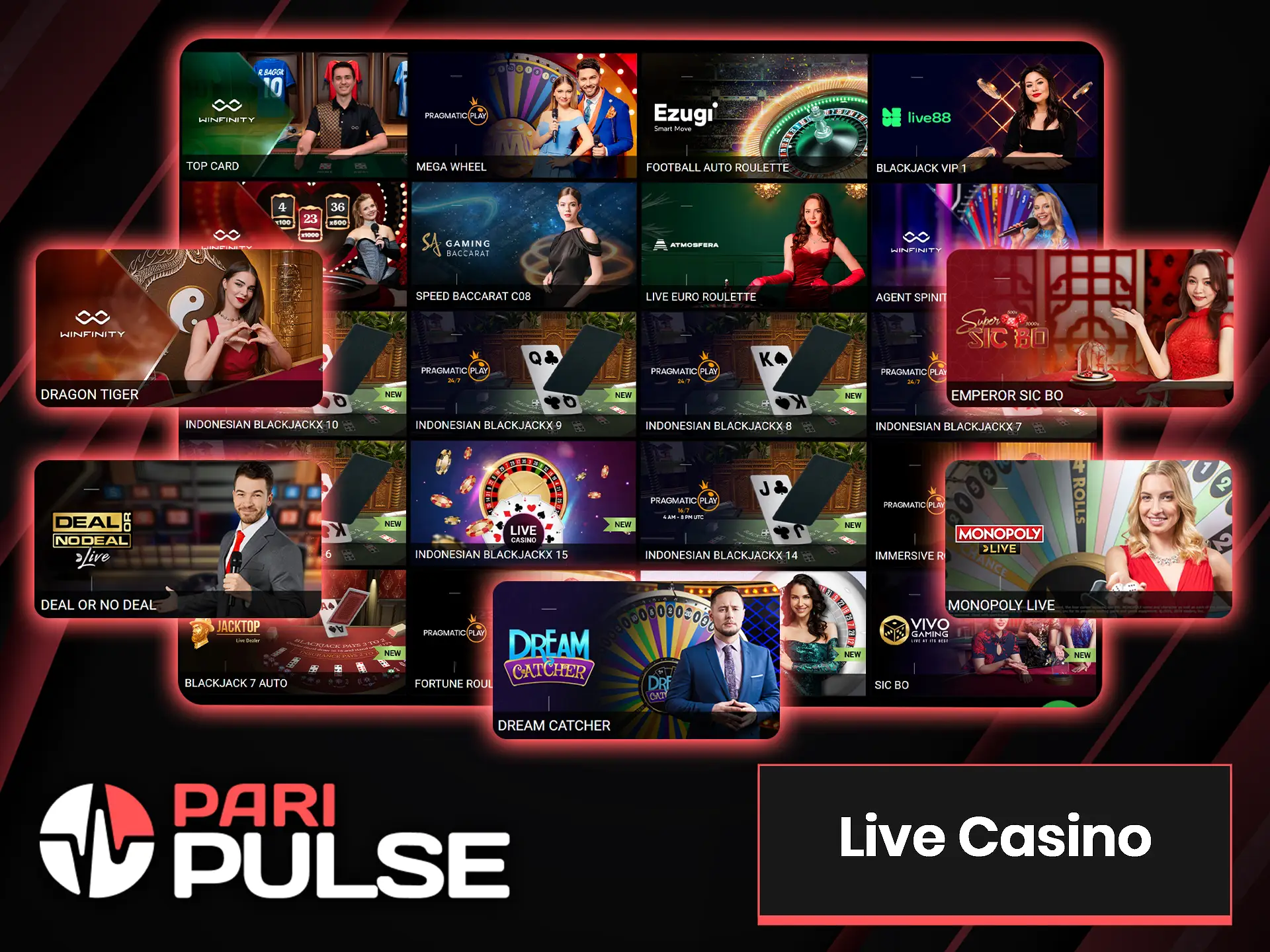 Dealers are waiting for you in the live casino section at PariPulse.