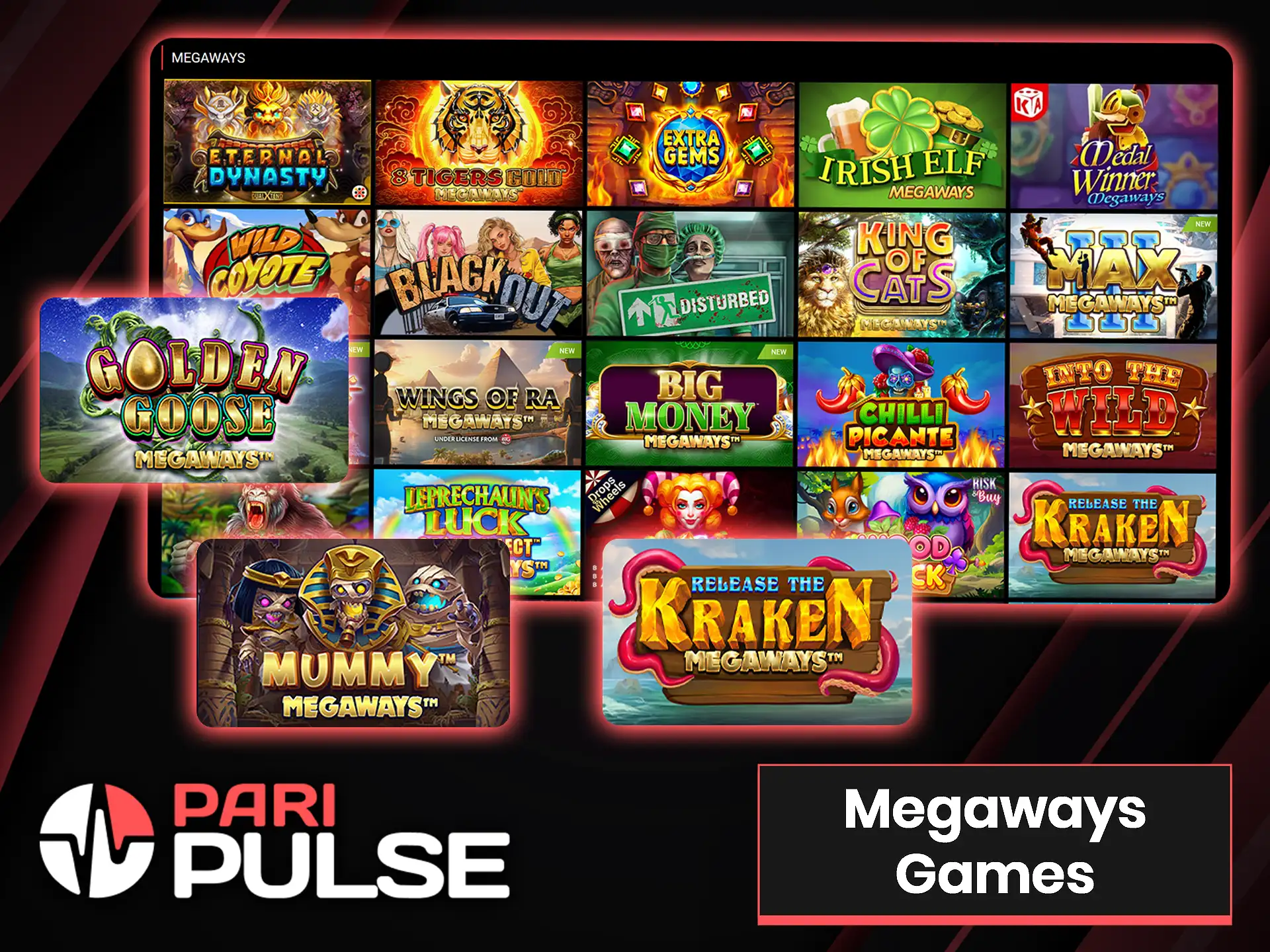 Fans of Megaways games will definitely find something to do at PariPulse.