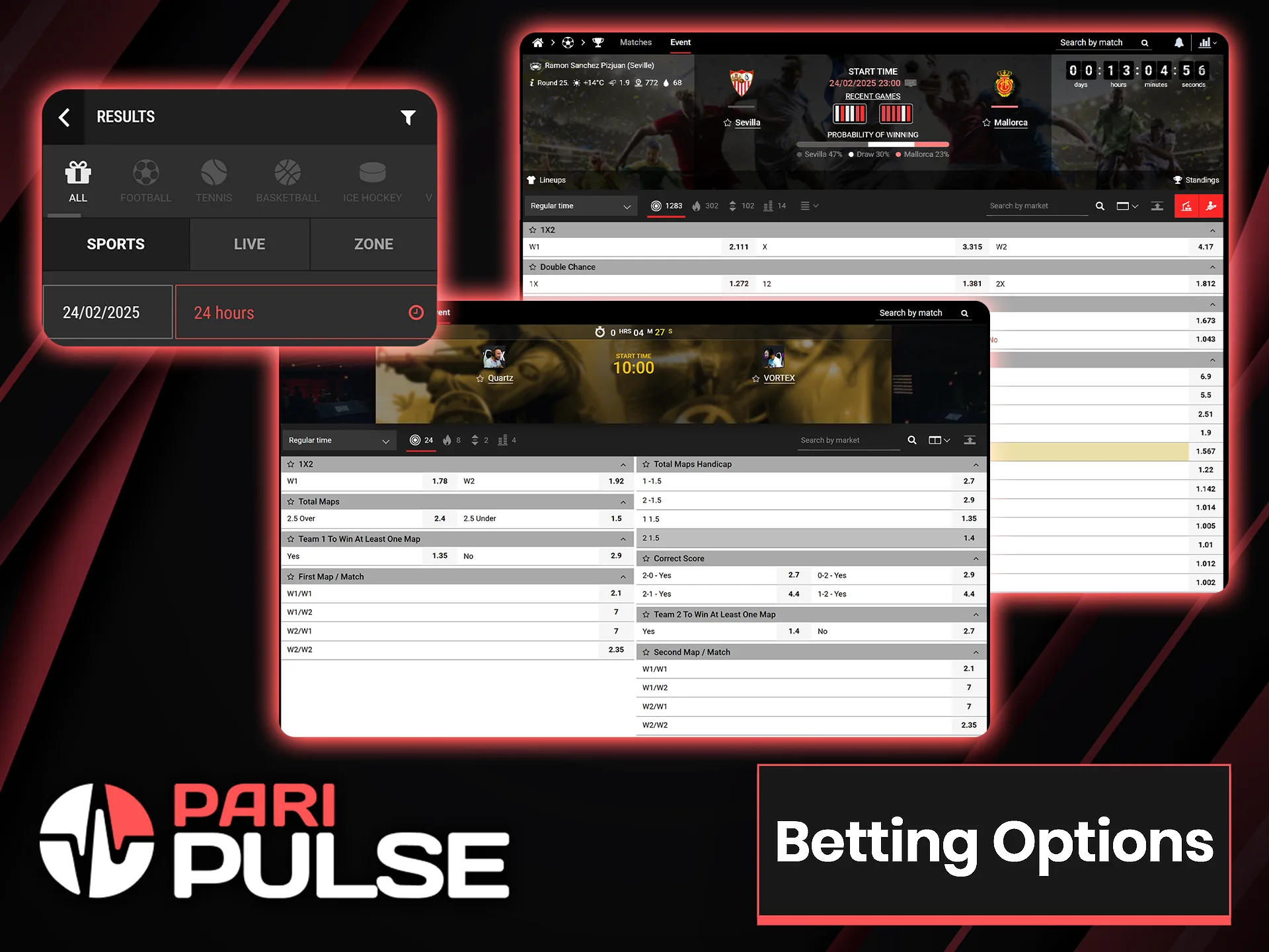 PariPulse has many different betting options.