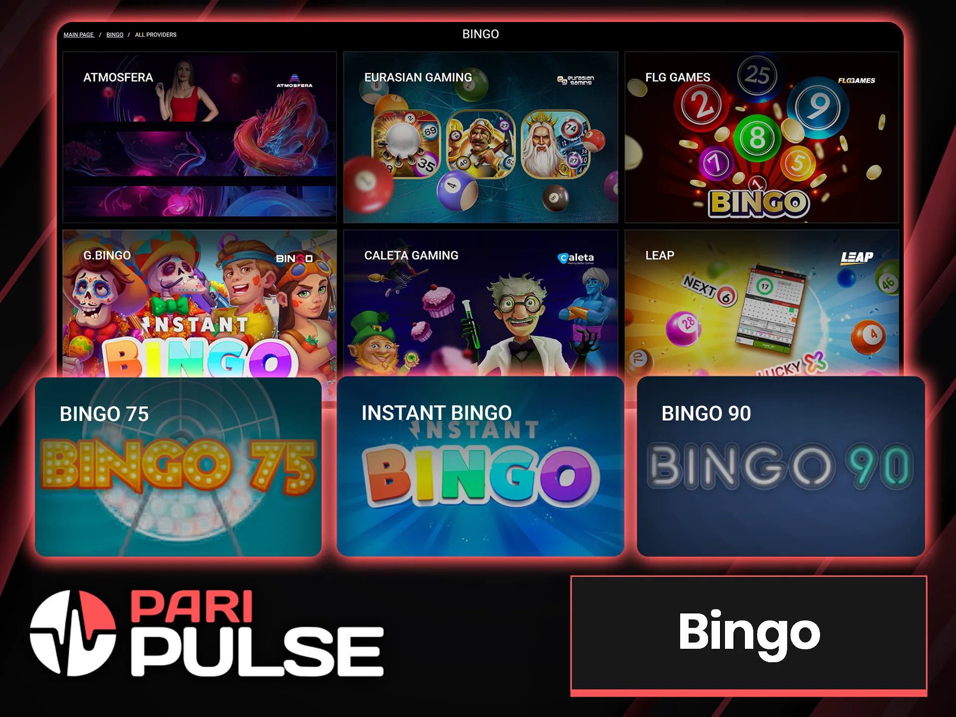 Become a winner in the Bingo game at PariPulse.