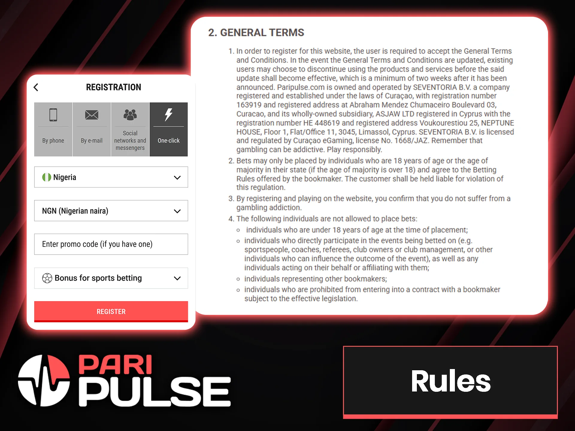 Before you sign up with PariPulse, read the rules.