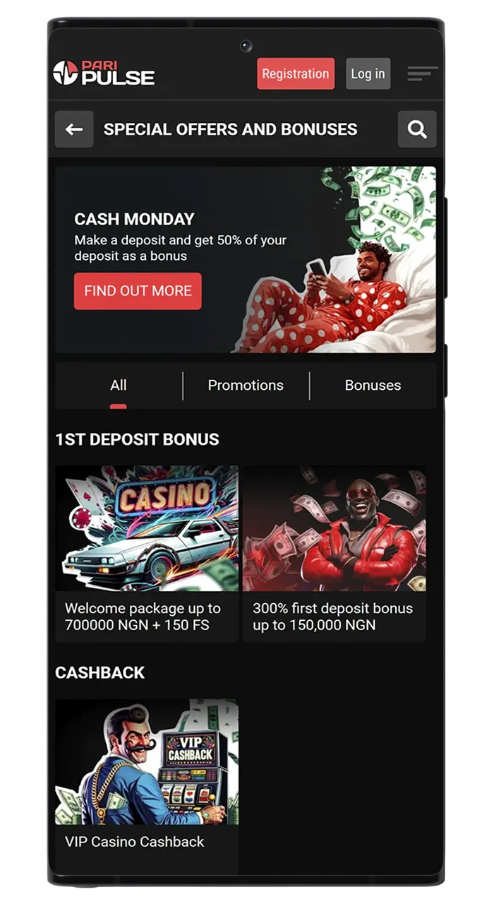 The PariPulse app has a large number of bonuses available for claiming.